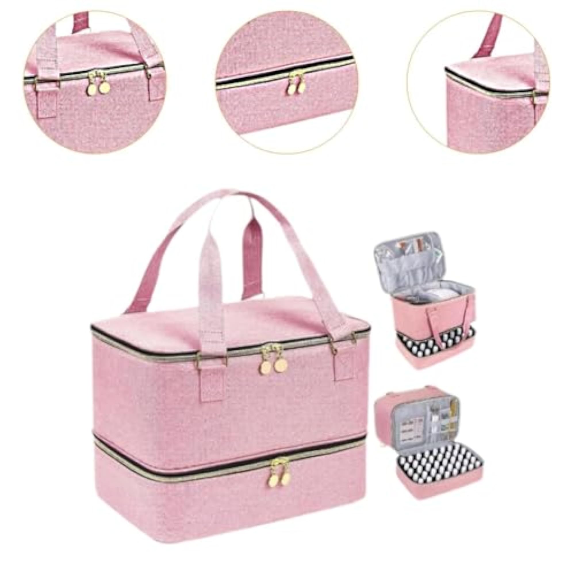 Double Layer Nail Polish Carrying Case Organizer for Cosmetics