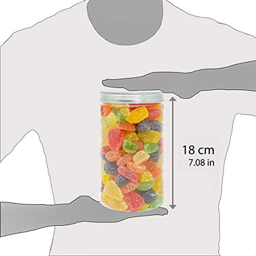 LG Luxury & Grace Set 8 Food Grade Polyethylene Jars, 1.3 L (18x10 cm), with Aluminium Screw Lids. Storage Canister for Food. Recyclable. 100% BPA-Free.