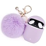 MOFREE Google Pixel Buds 2 Case Cover Cute, Soft Silicone Scratch Shock Resistant Pixel Buds 2 Protective Case Skin Cover with Pompom Keychain Compatible for Google Pixel Buds 2 Headphones (Purple)