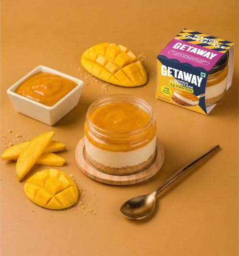 Image of Getaway Mango Cheesecake Ice Cream Jar, 4g Protein, Less Than 2g Added Sugar, Cookie Base, 80g