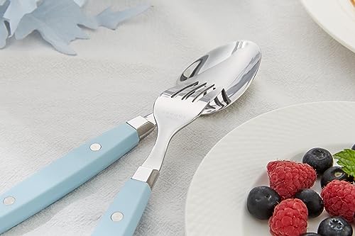 Miniatura 5 de Annova Juego De Cubiertos 20 Piezas Acero Inoxidable Mango De Color Con Remache Cubiertos Estilo Retro Light Blue, 20 Pieces