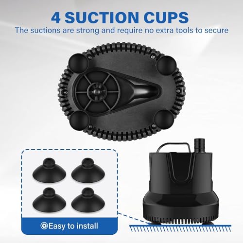 Image of Simple Deluxe 1056GPH 85W Bottom Suction Water Table Pump (4000L /H) with 3 Nozzles for Fish Tank, Pond, Aquarium, Hydroponics, Black