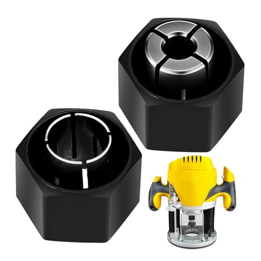 Threlaco 2 Pcs Router Collet Kit Replacement 1/4" and 1/2" Compatible with Dewalt Dw621 Dw616 Dw618 Dw622 Dw626 and 1613, 1617, 1618 Series Routers
