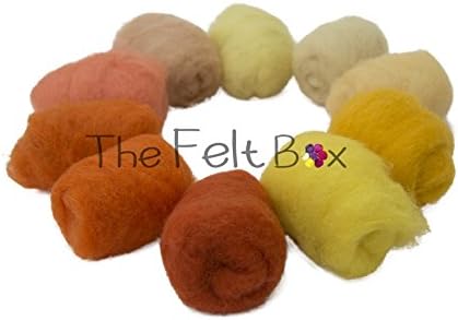 The Felt Box Carded Wool Needle Felting Wool Shade Pack Rolls 100g 3.5 Oz (Grey Rolls)