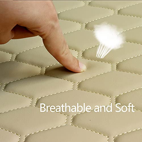 Cusaota 1 Piece Car Seat Covers Protectors For Front Seat Bottoms, Luxury Pu Leather Breathable Car Interior Seat Cushion Pad Mat For Auto Supplies (Sedan Suv Truck Jeep Mini Van) (Beige-1Pcs) #TOP5