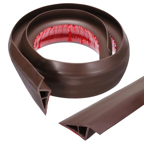 QUARKZMAN Bodenübergangsleiste Selbstklebend, 1m/3,3ft Laminat Türübergangsleisten Teppichkantenleiste für Teppichtüren zur Überbrückung von Bodenlücken Passend für 20mm Höhe, Kaffee