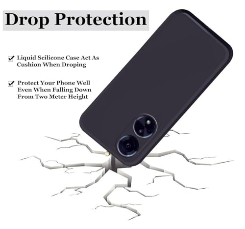 Image of BlazeTech for [ Oppo F23 5G ] Liquid Silicone Back Case Cover Flexible |Inner Lining| with Camera Protection Back Cover for [ Oppo F23 5G ] - Black