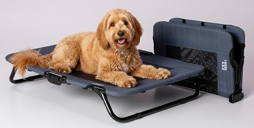 Pet Gear Lifestyle Pet Cot Elevated Bed, No Assembly Required, Premium Tear Resistant Cooling Mesh, Indoor & Outdoor, Lightweight & Portable, 30 Inch, Ocean Blue by Pet Gear - Used condition - US$48.95