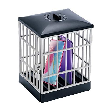 BesDirect Cell Phone Jail with Timer, Mobile Phone Jail, Cell Phone Prison with Lock Up Safe Smartphone Stand Holders, Phone Jail Cage Fun Novelty Gift for Home Classroom Office Cover