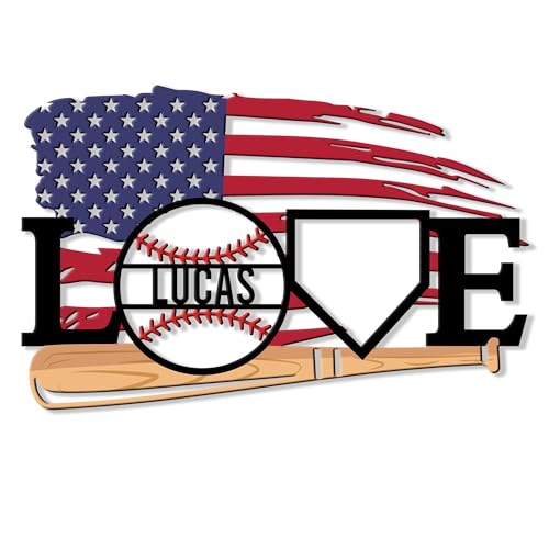 Personalized Baseball Metal Sign â Custom Name Wall Decor for Yard, Fence, Dugout, or Bedroom â Perfect Gifts for Player, Coach, Dad, or Teammate on Birthday or Banquet