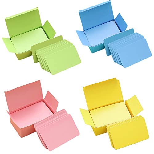 400 Piezas Tarjetas de Papel Kraft,Tarjeta de Mensaje Kraft en Blanco,Tarjetas de Papel en Blanco,Cartulinas Colores,para Palabras,Grafiti,Mensaje,Escuela(Rosa/Verde/Amarillo/Azul) Cover