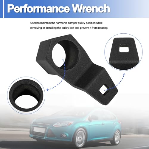 VISVIC 50mm Crankshaft Crank Pulley Wrench Holder Tool Removal Holding Spanner Kit Fits for Acura Harmonic Engines, 1 Pack