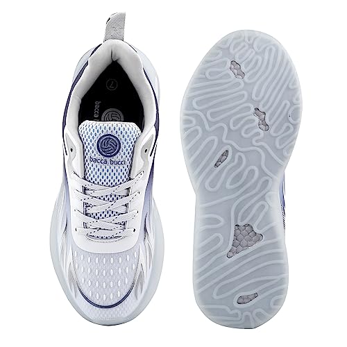 Bacca Bucci Men Lace Up Running Shoes Gray Grey - Image 8