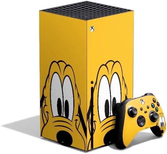 Skinit Decal Gaming Skin Compatible with Xbox Series X Bundle - Officially Licensed Disney Friends Retro Goofy Stamps Art Design