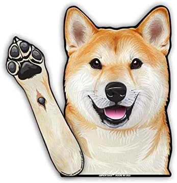 Shiba Inu "Doge" Waving Dog WiperTags Decal attaches to Rear Vehicle Wiper Blade. Made in USA. image 4