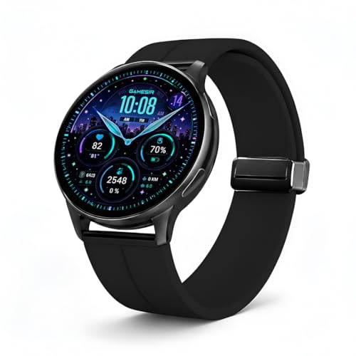 Image of GameSir Evo Vista Smartwatch, 1.39 inch HD Round Display, Bluetooth Calling, Heart Rate & SPO₂, 100+ Sports Modes, IP67, Long Battery Life for Men & Women (Magnatic Black)