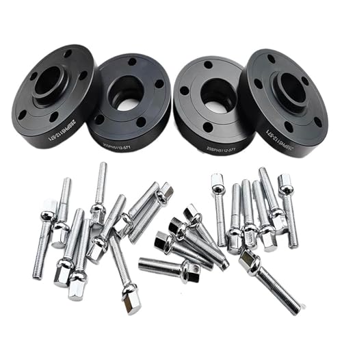 Car Hub Centric Adapter 25mm thickness 5x100 5x112 CB=57.1 wheel spacer with widen ball bolts 14X1.5 Compatible For VW Golf/Bora/Polo/Jetta(20mm silver)