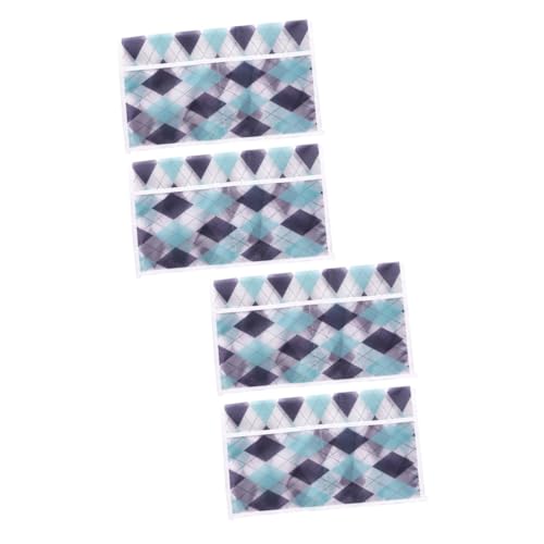 Unomor 4pcs Protective Microwave Oven Cover Towel Random Pattern Kitchen Towel Side Pocket for Utensils Storage Dust and Oil Decorative Home Accessory