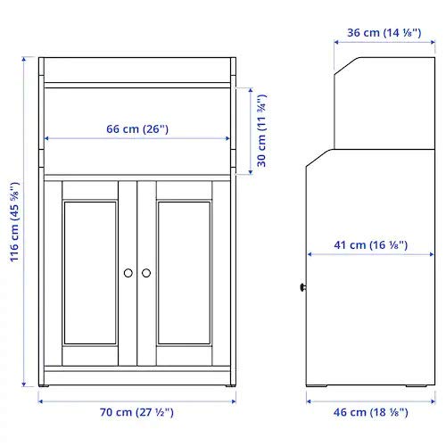 Amazon｜IKEA/イケア HAUGA/ハウガ：キャビネット 扉2枚付70x116