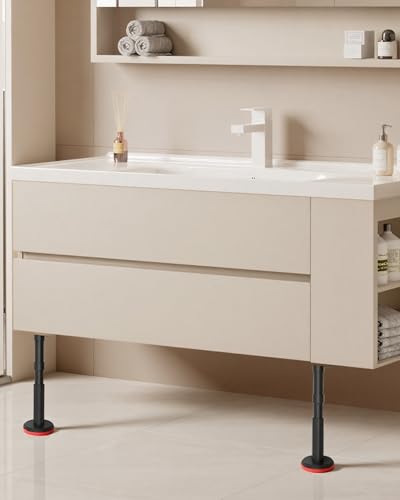 Zevmi Teleskopstützen Höhenverstellbar 18-45cm: 2 Stück Teleskop-Stützstange Verstellbar Stützsystem 400 Kg Gewichtskapazität Teleskopstütze für Schrank Waschbecken Sofa