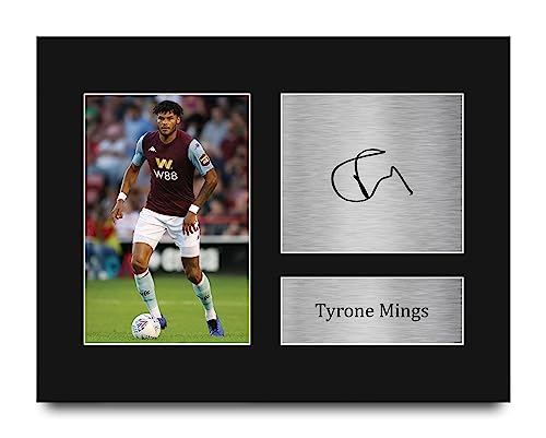 HWC Trading Tyrone Mings Aston Villa Gifts Printed Signed Autograph Picture for Football Fans and Supporters - US Letter Size