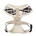Puppia Junior Over-The-Head Dog Harness Checkered Pattern No Choke No Pull Adjustable Chest Belt Walking Training for Small and Medium Dog, Medium, Beige