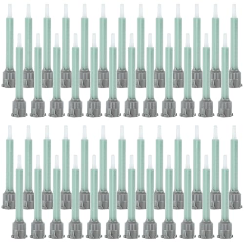 LANIAKEA 50 Pcs 3.5 Inch Epoxy Mixing Nozzle Tip Resin Mixer Adhesive Gun Applicator, 1:1 & 1:2 Static Mixer Plastic Resin Mixing Tip