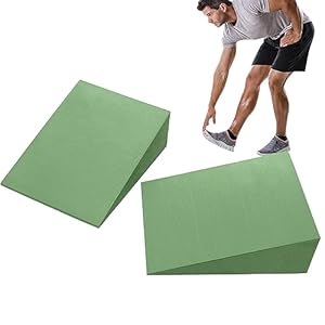 Yoga Foam Wedge Squat Wedge Ramp Non-Slip Yoga Pilates Block Slant Board Foam Incline Slant Board Squat Wedge Block,Calf,Ankle and Foot Stretching,Foam Slant Board for Lower Leg Strength Improvement