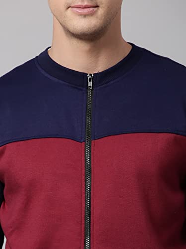 Image of Dennis Lingo Men's Cotton Blend Full Sleeves Panelled Sweatshirt - Regular-Fit, Crew Neck, and Lightweight, Casual Winterwear for Men