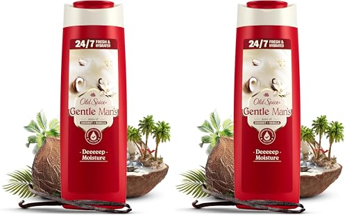 Old Spice Super Coconut + Vanilla 3-in-1 Duschgel & Shampoo, 400ml, Körper-Haar-Gesicht Reinigung (Packung mit 2)