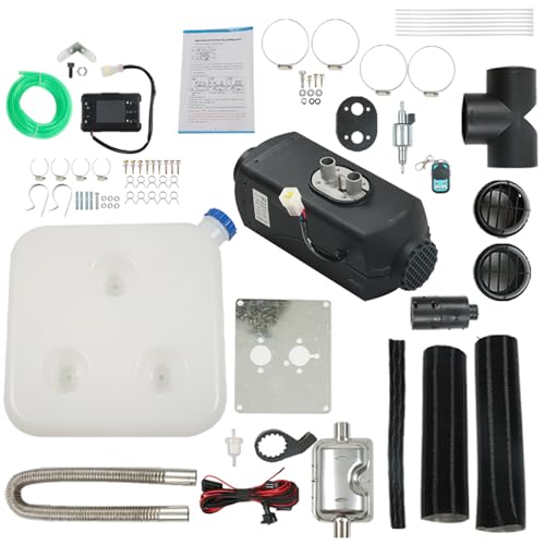 munirater Split Air Heater 12V 5KW Parking Heating One Outlet Bunk Heater with LCD Switch Remote Replacement for Car Trucks RV Bus Boat Trailer