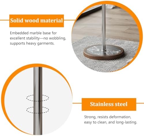 Freestanding Suit Valet Stand with Top Tray, Solid Wood Clothes Rack Organizer with Trouser Bar, Stable Base for Suits, Watches, Keys & More (Black)