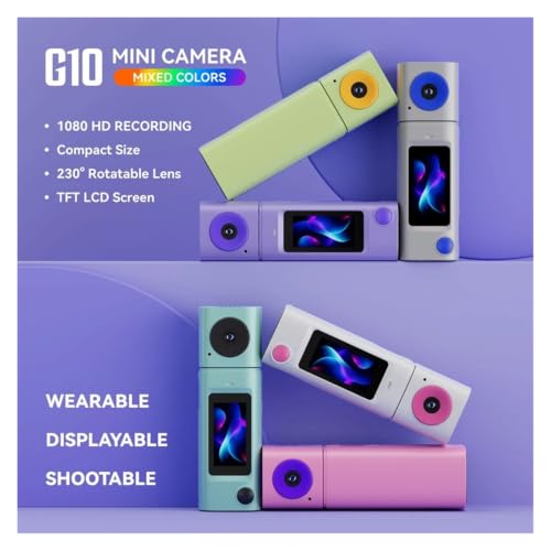 Image of Lipstick Series Thumb Mini Camera, 2K HD Portable Pocket Sports Camcorder with Long-Lasting Battery for Students Outdoor Video & Photography Recording(G10 Green)