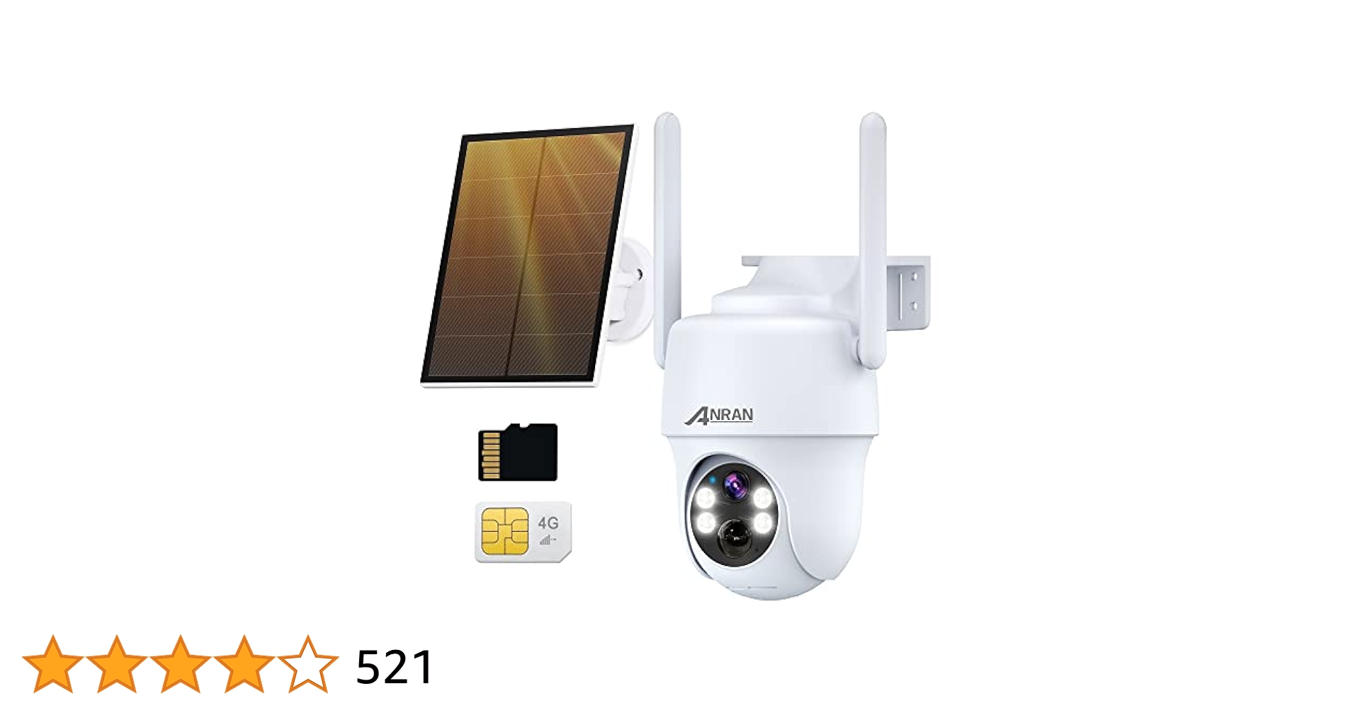 【新品】ANRAN 4Gソーラー無線防犯カメラ【未使用】 Amazon.co.jp: 【wifi不要・SIM/SDカード内蔵】ANRAN 防犯カメラ