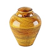 Dekorative Beerdigungsurne Holzurnen für menschliche Asche Erwachsene Weiblich/Männlich Große Einäscherungsurnen für erwachsene menschliche Asche (klein: 10,2 x 10,2 x 12,7 cm)