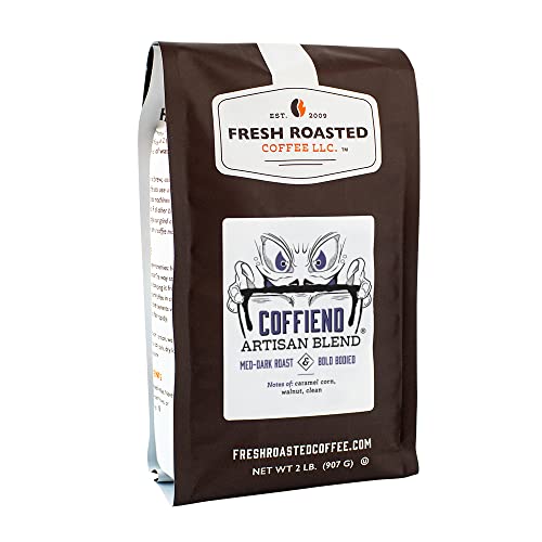 Fresh Roasted Coffee, Coffiend, 2 Lb (32 Oz), Med-Dark Roast, Kosher, Whole Bean #TOP16