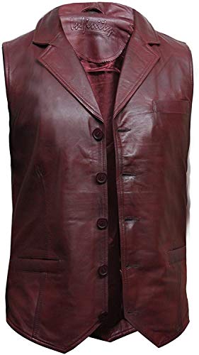 BRANDSLOCK Mens Leather Waistcoat Genuine Lambskin Vest2