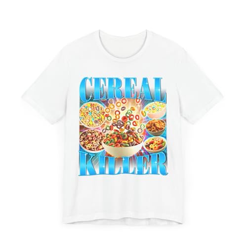 T-shirt blanc Cereal Killer unisexe en taille 5XL pour un look decontracte