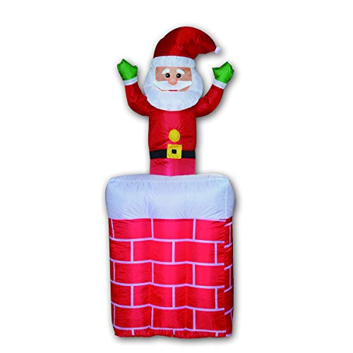 GOOSH 6 Foot Christmas Santa Clause in The Chimney Up and Down Outdoor Yard Decorations