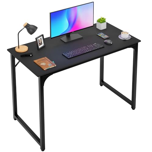 FDW 39 inches Computer Desk, Modern Simple Style Desk for Home Office, Study Student Writing Desk,Black