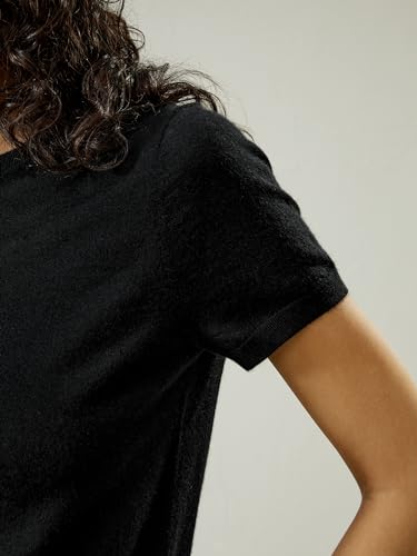 LilySilk 100% Cashmere Sweater Top Women Short Sleeves & Round Neck Lightweight Base Layer for Spring Summer4