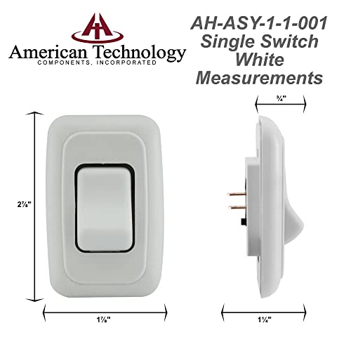 Single Spst On-Off Switch With Bezel, 12-Volt, For Rv, Trailer, Camper (White) #TOP3