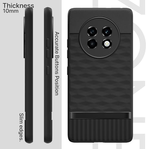 Image of Pikkme Back Cover for Realme 13 Plus 5G / Realme P1 Speed 5G Camera Protection 3D Hexa Cube Design Silicone Protective Bumper Case (Black)