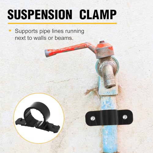 Image of Briwooody 50 Pack 1 1 /4 Inch Pipe Supports Suspension Clamp Pipe Clamps Pex Clamps for Pex, Copper, CPVC(Black)