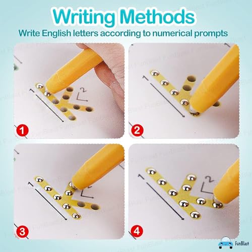 Image of FunBlast Magnetic Beads Doodle Board with Stylus for Kids - Mag Pad for Kids, Alphabet and Number Magnetic Tracing Board, Sketch Pad for Kid
