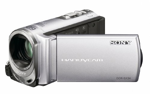 Image of Sony DCR SX34 Camcorder Flash, 60x Optical Zoom, 6,9 cm (2,7 Zoll) Display, 4 GB Internal Memory, Touchscreen)