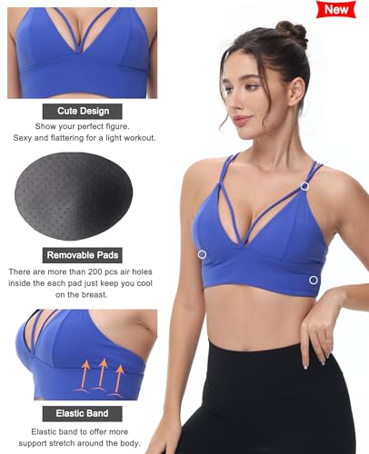 Image of MotoRun Bralettes for Women, Strappy Sports Bra Push up Bralette Sexy Bras Rave Top