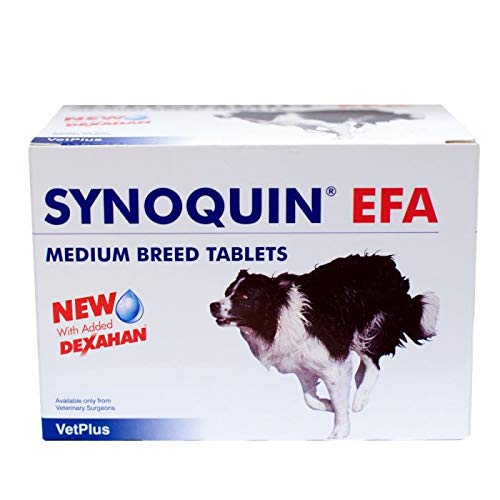 VetPlus Synoquin EFA Embalagem com 120 suplementares para cães raças médias
