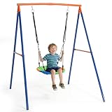 LEADZM Outdoor Schaukel für Kinder mit Bodenanker...