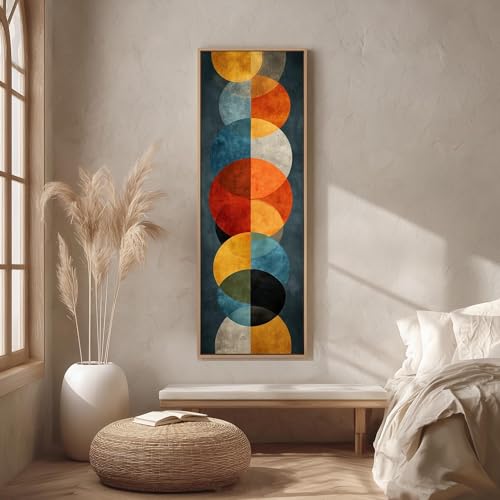 Grands cercles étroits orange et turquoise décoration murale rétro